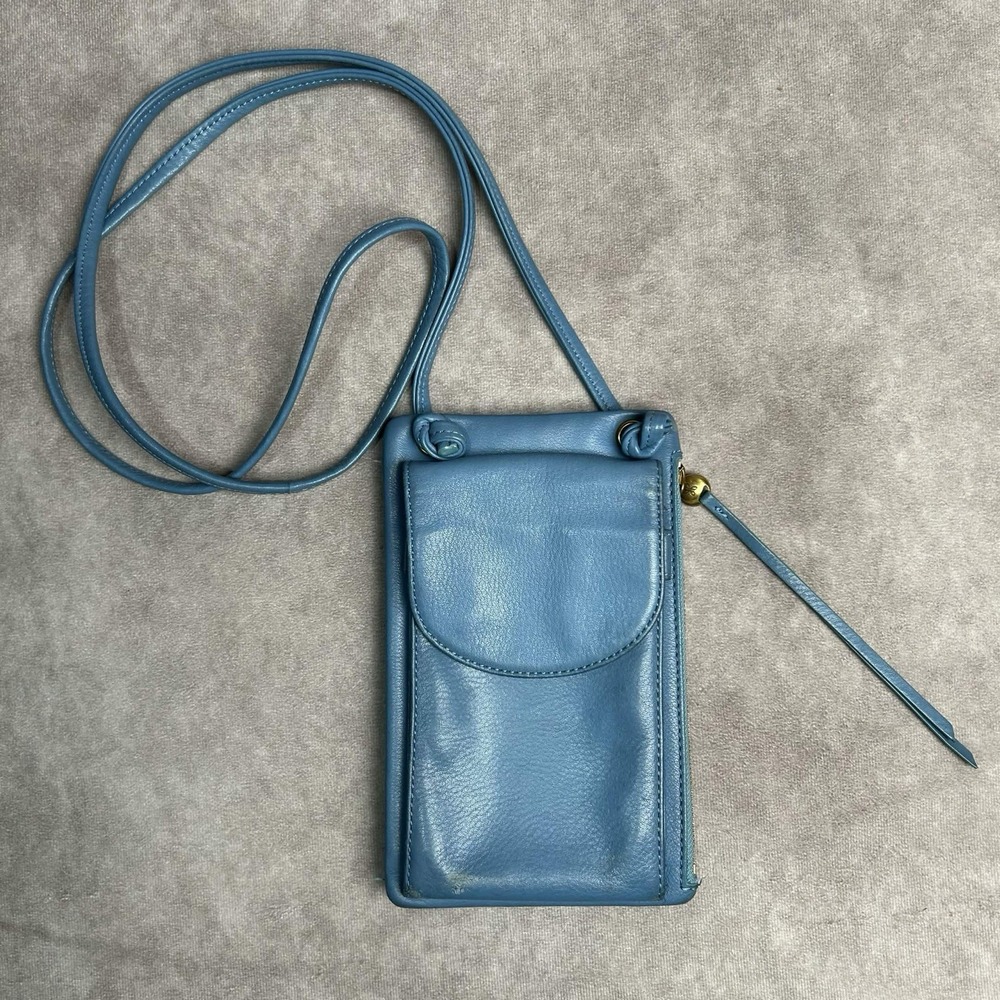 Hobo Crossbody Blue Boho Hippie Bag Purse Wallet *flaw*